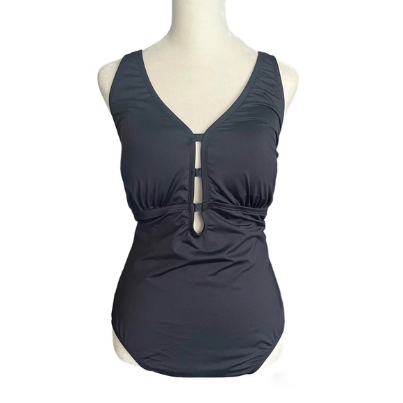 Ralph Lauren Beach Club Plunge One Piece Swimsuit (Size: 16W) - Picture 1 of 2